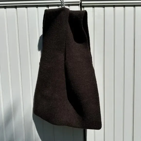 Lauren Manoogian Big Shopper Tote Bag Soil Espresso Brown NWT Wool Alpaca